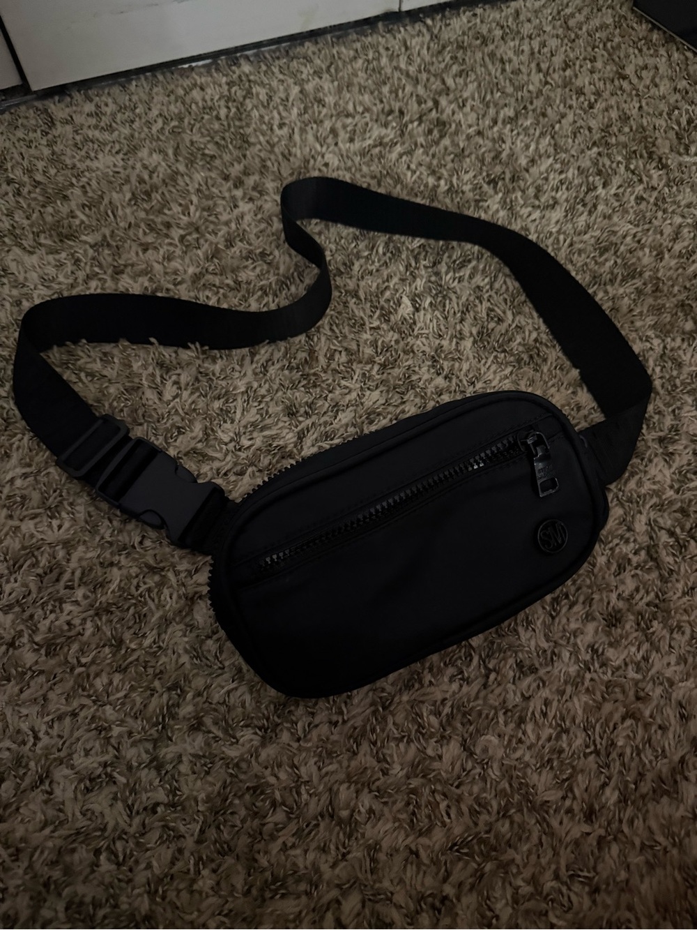 Steve Madden Black Nylon Crossbody Belt Bag